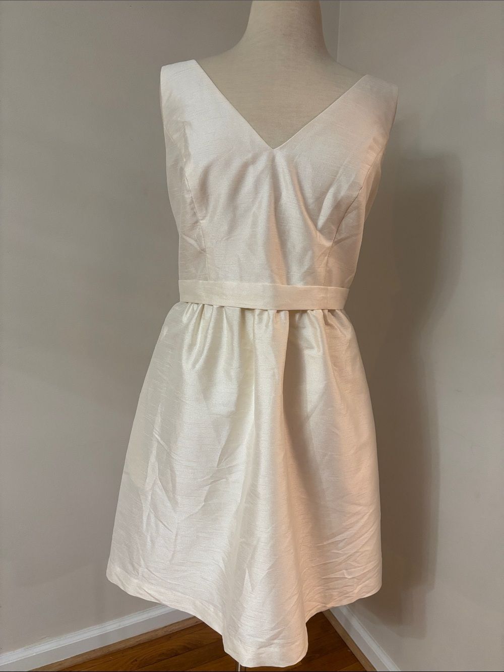 ALFRED SUNG Ivory V-Neck Sleeveless Dress 16